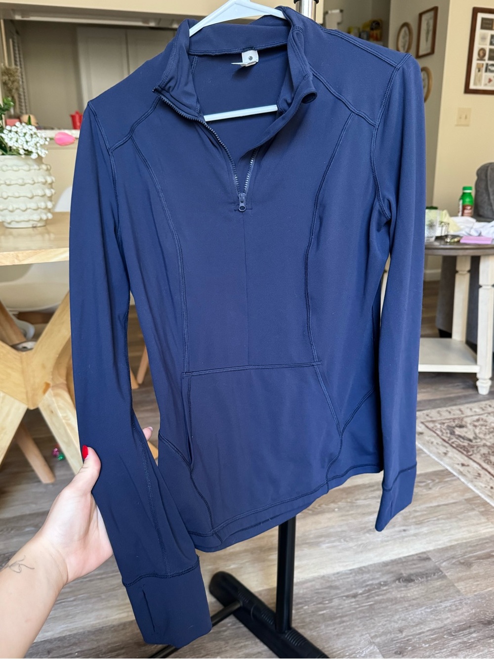 Yogalicious Navy Long-Sleeve Quarter Zip Pullover